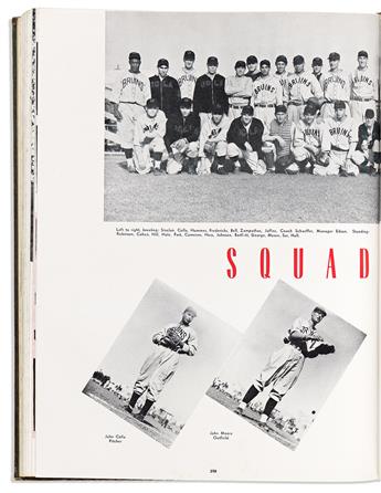 (SPORTS--BASEBALL.) Pair of yearbooks from Jackie Robinson's two years at U.C.L.A.